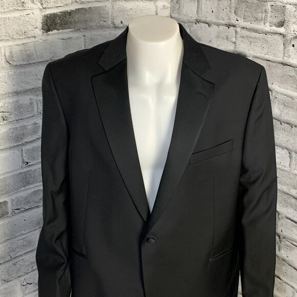 Vintage 90s Union Label Jack Victor Gable Tux Super 100's Wool Tuxedo Jacket - Picture 2 of 16